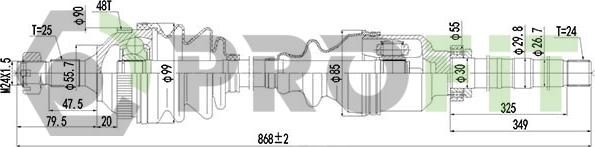 Profit 2730-0806 - Приводной вал autospares.lv