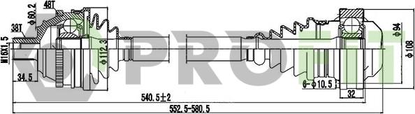 Profit 2730-0757 - Приводной вал autospares.lv