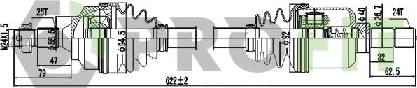 Profit 2730-0732 - Приводной вал autospares.lv