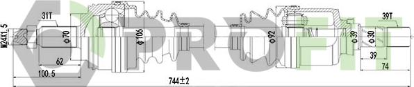 Profit 2730-1249 - Приводной вал autospares.lv