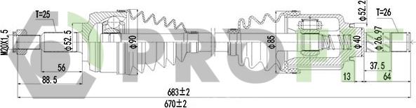 Profit 2730-3044 - Приводной вал autospares.lv