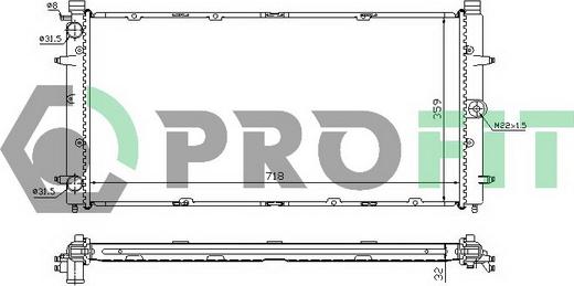 Profit PR 9567A1 - Радиатор, охлаждение двигателя autospares.lv