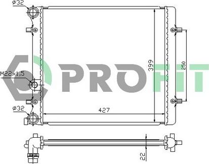 Profit PR 9523A1 - Радиатор, охлаждение двигателя autospares.lv