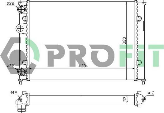 Profit PR 9522A5 - Радиатор, охлаждение двигателя autospares.lv