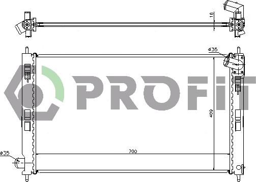 Profit PR 4010A2 - Радиатор, охлаждение двигателя autospares.lv