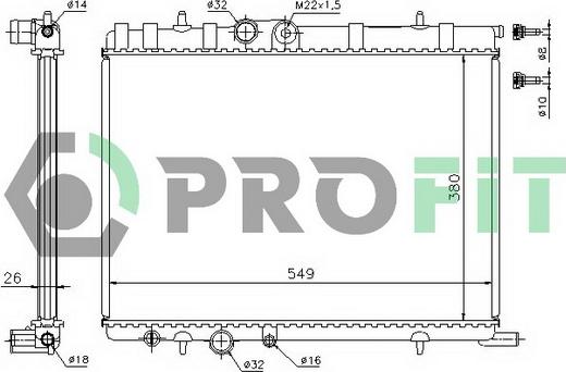 Profit PR 5514A1 - Радиатор, охлаждение двигателя autospares.lv