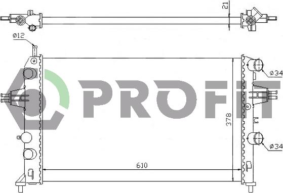 Profit PR 5054A3 - Радиатор, охлаждение двигателя autospares.lv