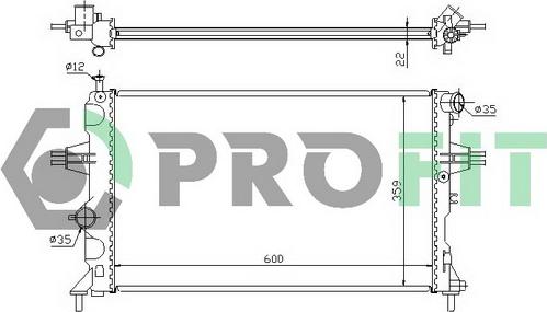 Profit PR 5053A1 - Радиатор, охлаждение двигателя autospares.lv