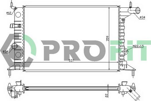 Profit PR 5077A3 - Радиатор, охлаждение двигателя autospares.lv