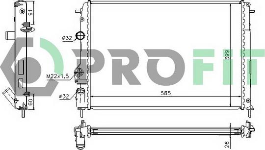 Profit PR 6040A1 - Радиатор, охлаждение двигателя autospares.lv