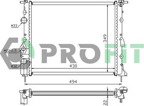 Profit PR 6042A1 - Радиатор, охлаждение двигателя autospares.lv