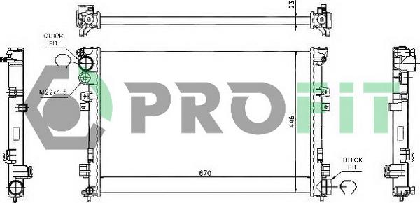 Profit PR 0545A1 - Радиатор, охлаждение двигателя autospares.lv