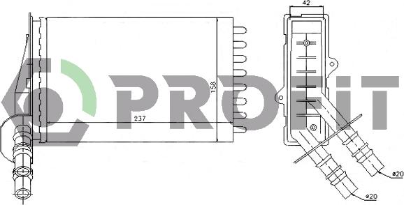 Profit PR 0540N7 - Теплообменник, отопление салона autospares.lv