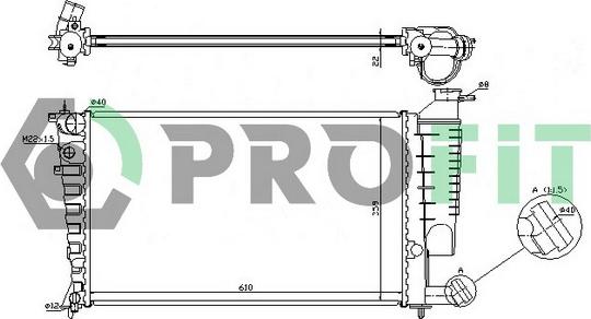 Profit PR 0520N1 - Радиатор, охлаждение двигателя autospares.lv