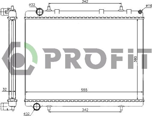 Profit PR 0523A1 - Радиатор, охлаждение двигателя autospares.lv