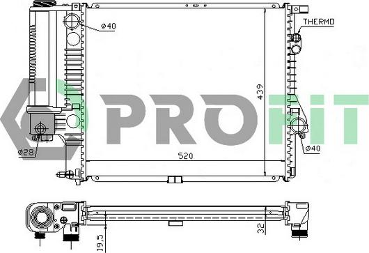 Profit PR 0070A1 - Радиатор, охлаждение двигателя autospares.lv