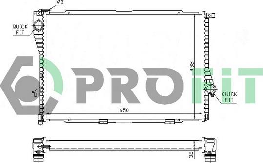 Profit PR 0071A1 - Радиатор, охлаждение двигателя autospares.lv