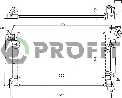 Profit PR 1835A3 - Радиатор, охлаждение двигателя autospares.lv