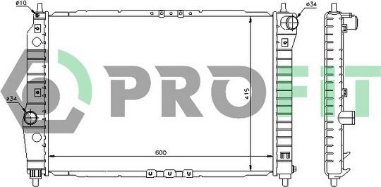 Profit PR 1703A1 - Радиатор, охлаждение двигателя autospares.lv