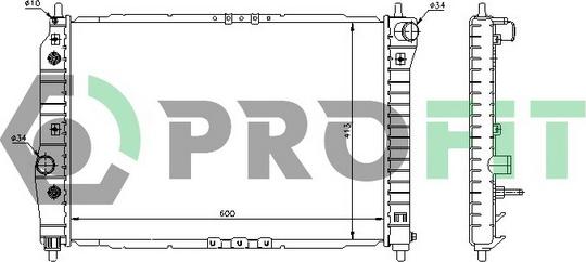 Profit PR 1703A3 - Радиатор, охлаждение двигателя autospares.lv