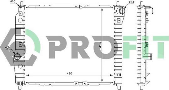 Profit PR 1703A2 - Радиатор, охлаждение двигателя autospares.lv