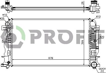 Profit PR 3546A6 - Радиатор, охлаждение двигателя autospares.lv