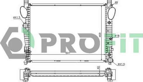 Profit PR 3565A1 - Радиатор, охлаждение двигателя autospares.lv