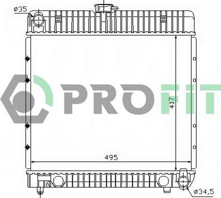 Profit PR 3561A1 - Радиатор, охлаждение двигателя autospares.lv