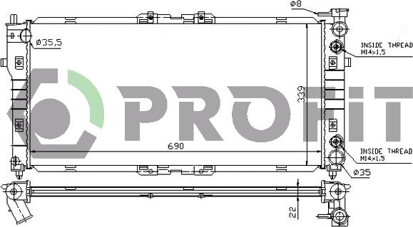 Profit PR 3030A3 - Радиатор, охлаждение двигателя autospares.lv