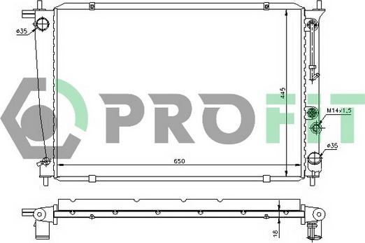 Profit PR 3212A1 - Радиатор, охлаждение двигателя autospares.lv