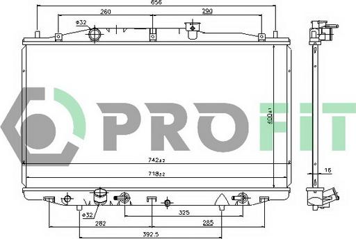 Profit PR 2922A2 - Радиатор, охлаждение двигателя autospares.lv