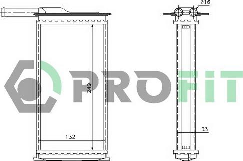 Profit PR 2540N1 - Теплообменник, отопление салона autospares.lv