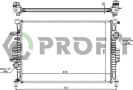 Profit PR 2567N3 - Радиатор, охлаждение двигателя autospares.lv