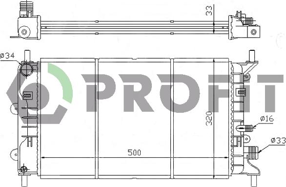 Profit PR 2530A3 - Радиатор, охлаждение двигателя autospares.lv