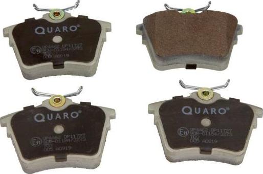 QUARO QP4462 - Тормозные колодки, дисковые, комплект autospares.lv