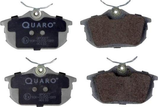 QUARO QP0027 - Тормозные колодки, дисковые, комплект autospares.lv