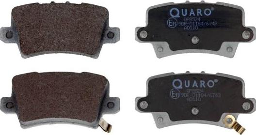 QUARO QP8524 - Тормозные колодки, дисковые, комплект autospares.lv