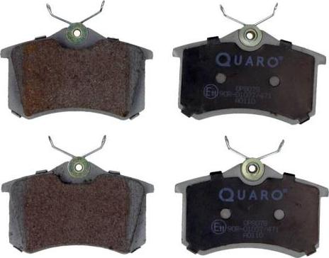 QUARO QP8078 - Тормозные колодки, дисковые, комплект autospares.lv