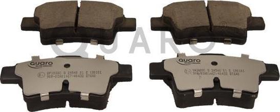 QUARO QP3088C - Тормозные колодки, дисковые, комплект autospares.lv