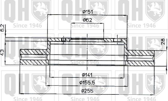 Quinton Hazell BDC4416 - Тормозной диск autospares.lv