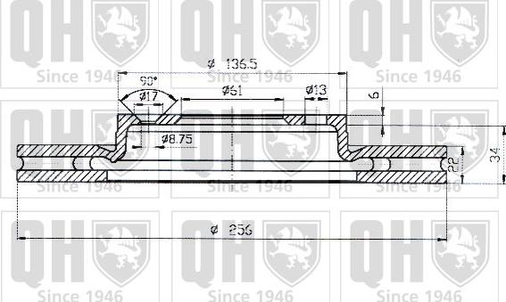 Quinton Hazell BDC4504 - Тормозной диск autospares.lv