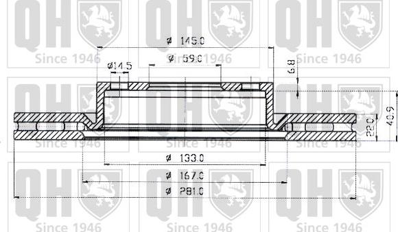 Quinton Hazell BDC4500 - Тормозной диск autospares.lv