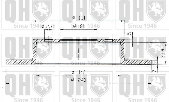 Quinton Hazell BDC4851 - Тормозной диск autospares.lv