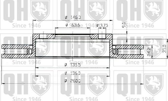 Quinton Hazell BDC4351 - Тормозной диск autospares.lv