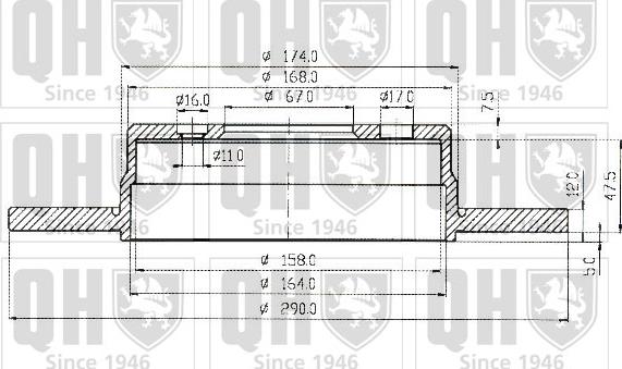 Quinton Hazell BDC4324 - Тормозной диск autospares.lv