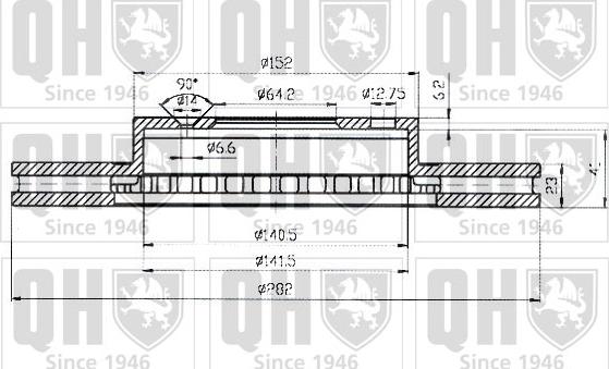 Quinton Hazell BDC4374 - Тормозной диск autospares.lv