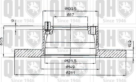 Quinton Hazell BDC4725 - Тормозной диск autospares.lv