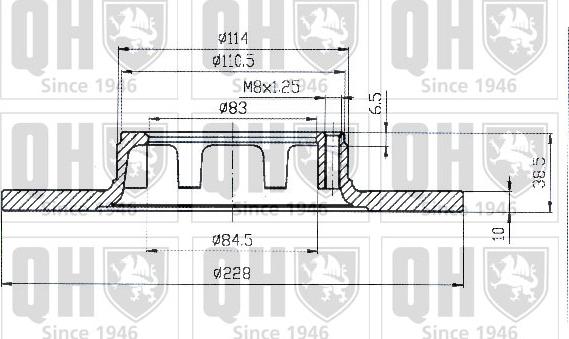 Quinton Hazell BDC1026 - Тормозной диск autospares.lv