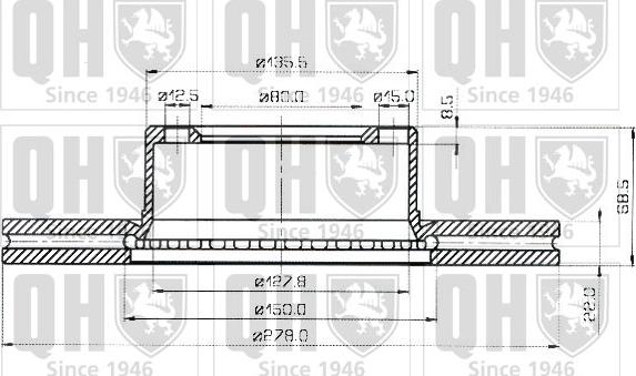 Quinton Hazell BDC3443 - Тормозной диск autospares.lv