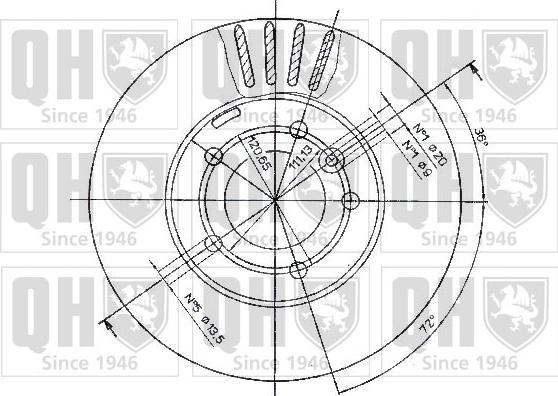 Quinton Hazell BDC3597 - Тормозной диск autospares.lv